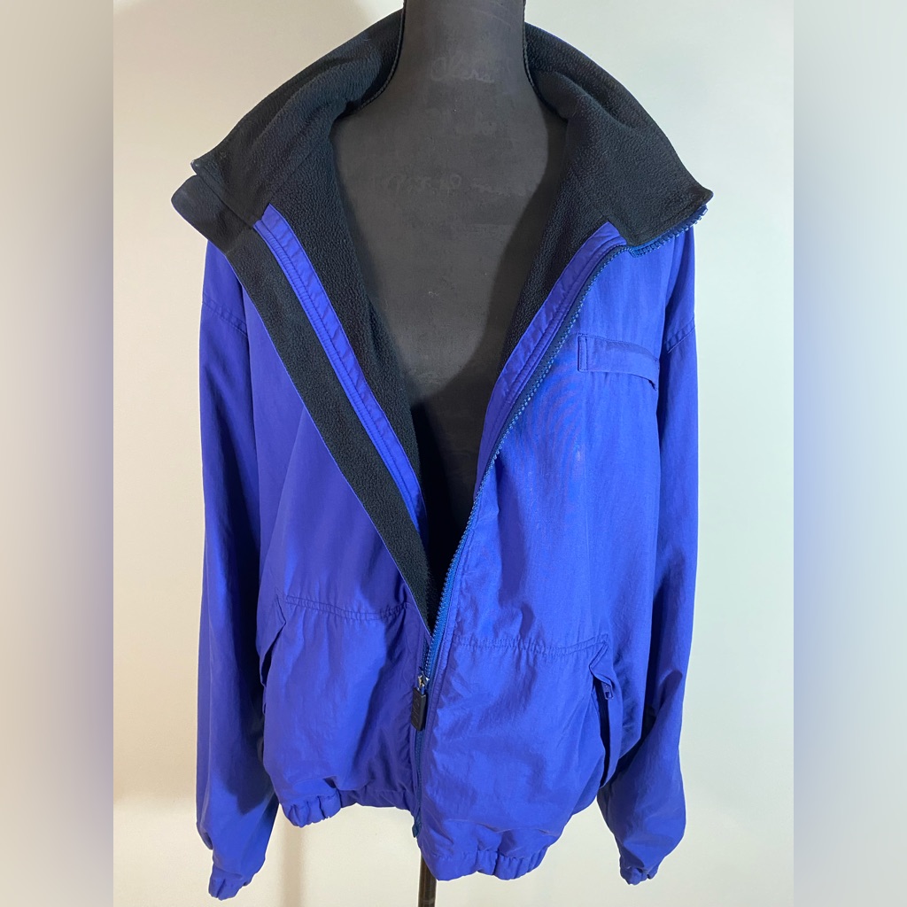 Vintage 90s Polo Sport By Ralph Lauren Blue Nylon Fleece Lined Ski Bomber Jacket